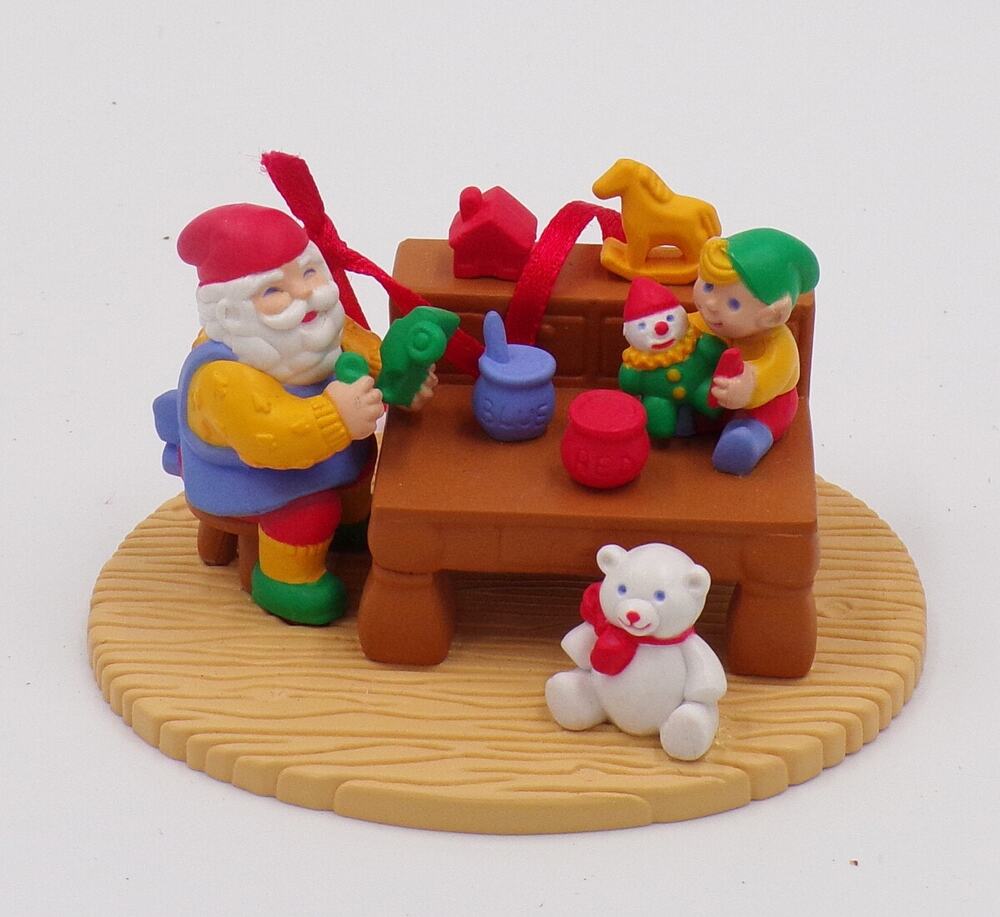 Vintage 1992 Avon Christmas With Santa In The Workshop ornament